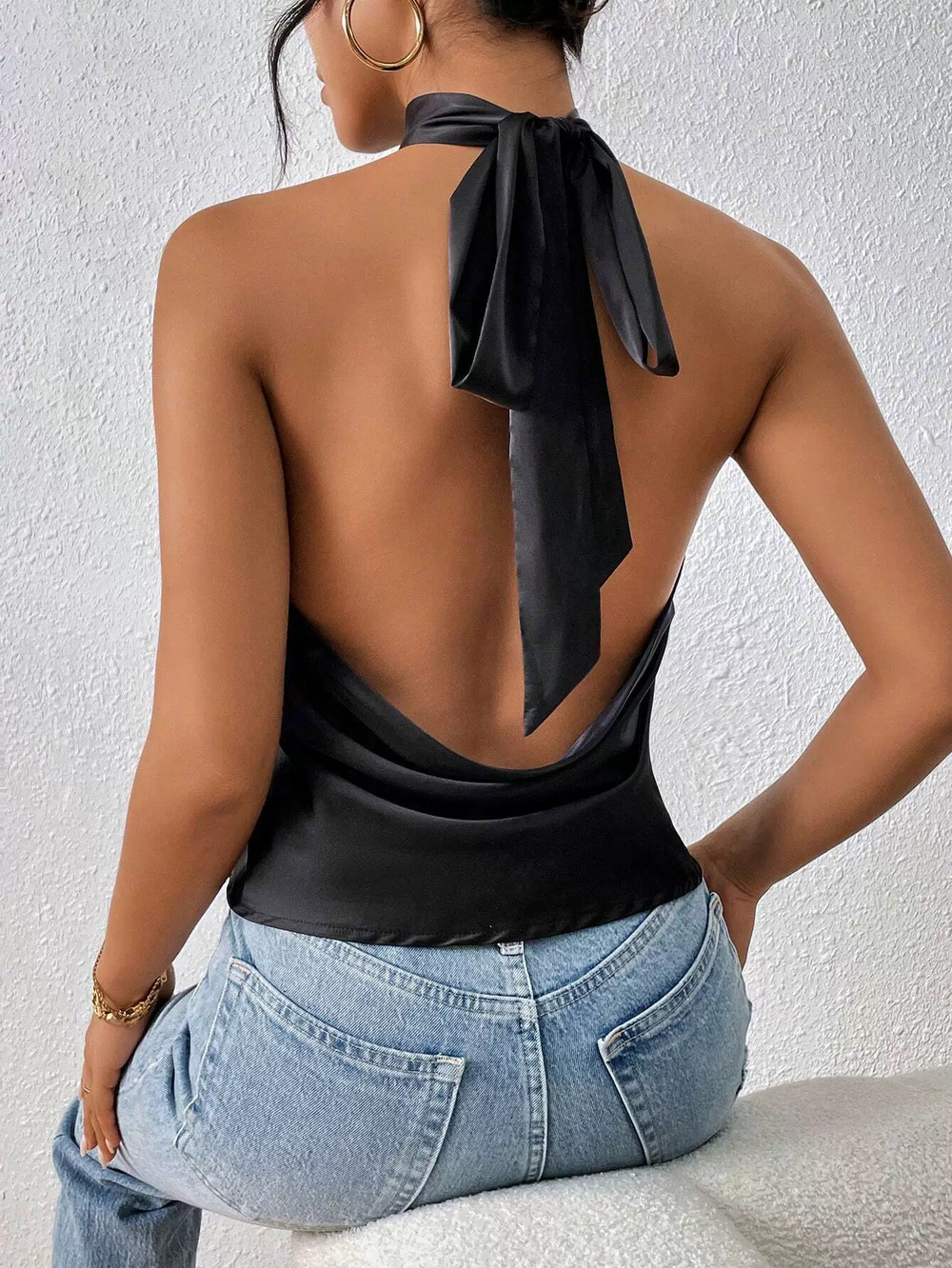 ZARA Sexy Halter Neck Backless Top Spring Summer - Picture 4 of 6